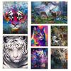 5D Алмазная мозаика Тигр Лев Волк DIY Животное Наклейка Искусство Вышивка крестом Полная Алмазов Круглые Алмазы Нордический Стиль