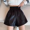 2023 Осень/Зима Шорты Широкие Штаны Из Искусственной Кожи С Высокой Талией - Корейский Повседневный Стиль