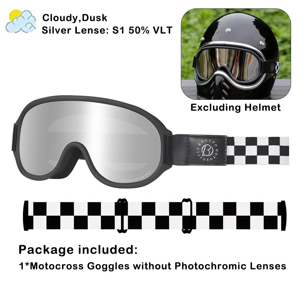 Photochromic Motocross Goggles Fit Small Helmet Polarized Anti Fog Motorcycle Goggles UV400 Moto Glasses for Dirt Bike Off Road