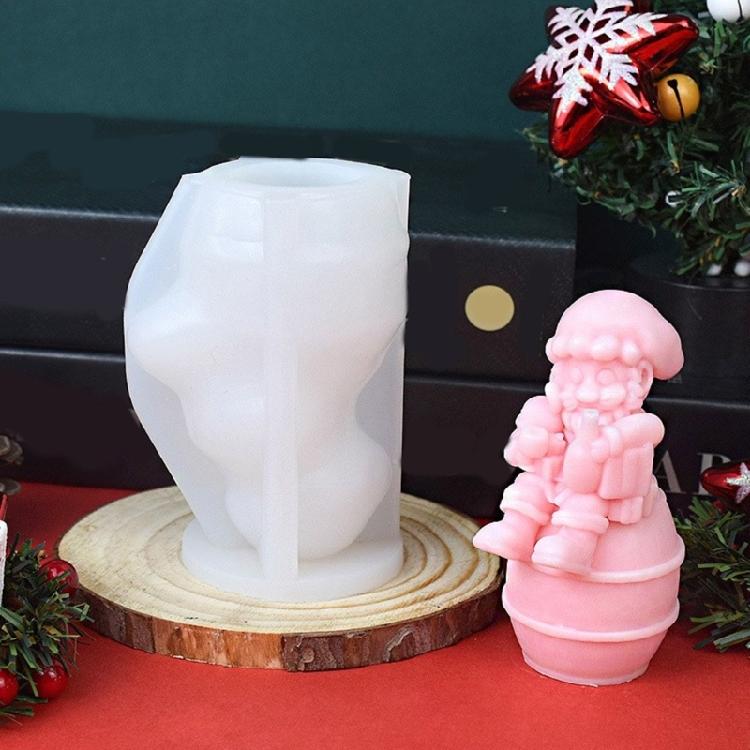 Christmas Theme Candle Molds Santa Silicone Molds for Candle Soap Christmas Decorations Epoxy Resin Craft,
