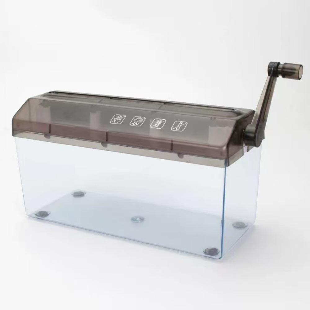 ABS Hand Shredder Hand Crank Mini Manual Shredder Transparent Eco-Friendly Documents Paper Cutting Tool Birthday Gift