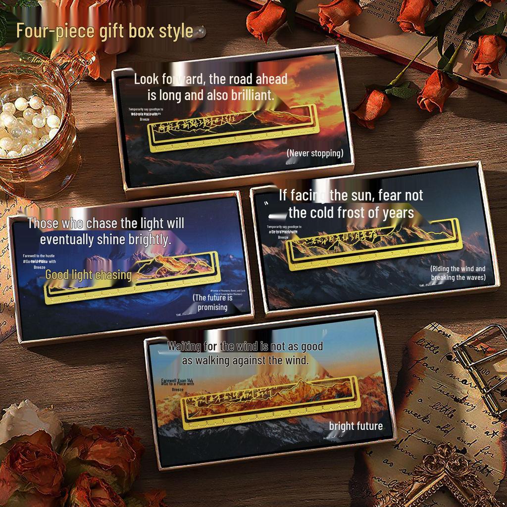 Golden Mountain Cultural Creative Bookmarks - Student Souvenir & Ruler Gift for Back-to-School or Graduation