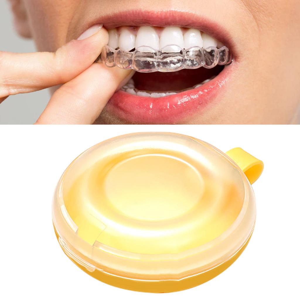 Dentures Braces Storage Box ABS Dust Prevention Orthodontic Retainer Storage Container Case Yellow