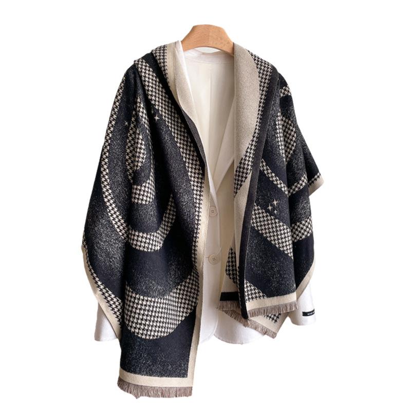 Imitation Cashmere Scarf Versatile Love Pattern Printing Warm Air Conditioner Shawl With Fashion Scarf