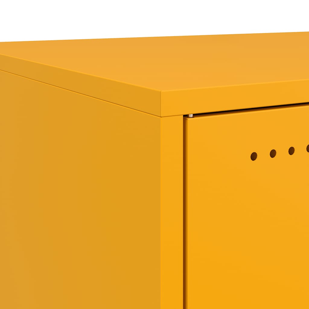 Nightstands 2 pcs Mustard Yellow 36 x 39 x 78 cm Steel