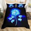 Rose Duvet Cover Set Red Rose Floral Bedding Sets Flower Butterfly Comforter Cover for Women Modern Fashion Marble Quilt Cover