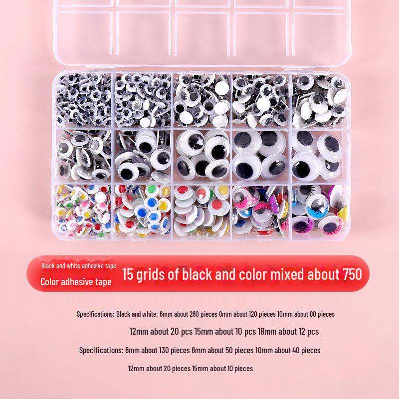 Красочные самоклеящиеся подвижные глаза с ресницами для поделок своими руками