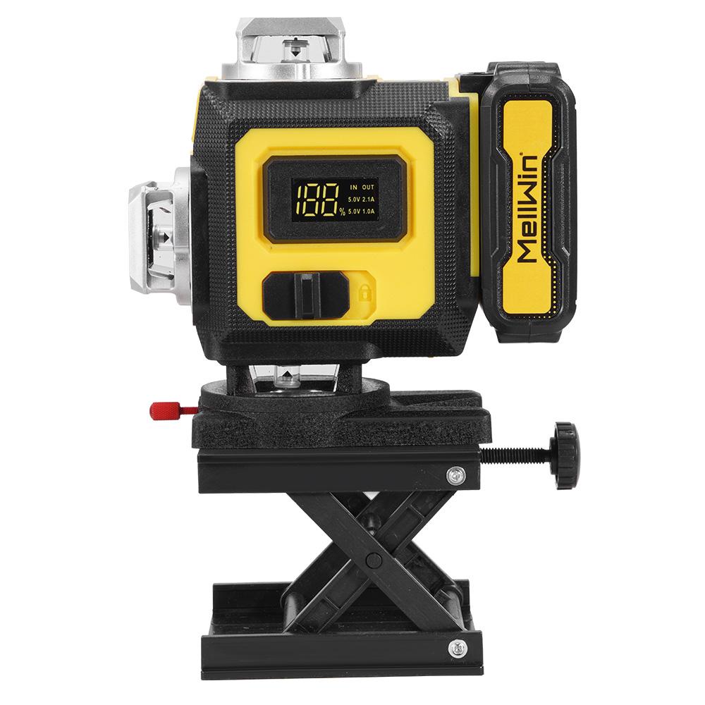 MELLWIN Профессиональный 16-линейный 4D лазерный уровень с пультом дистанционного управления через приложение – 360° горизонтальный и вертикальный самовыравнивающийся лазерный инструмент с зеленым лучом