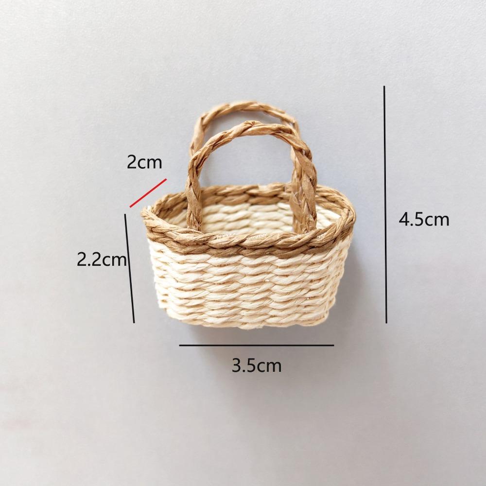 New Mini Miniature Dollhouse Basket Fashion Handmade Hand Woven Basket DIY Paper Vine Basket For BJD Dolls/for Ob11 Dolls