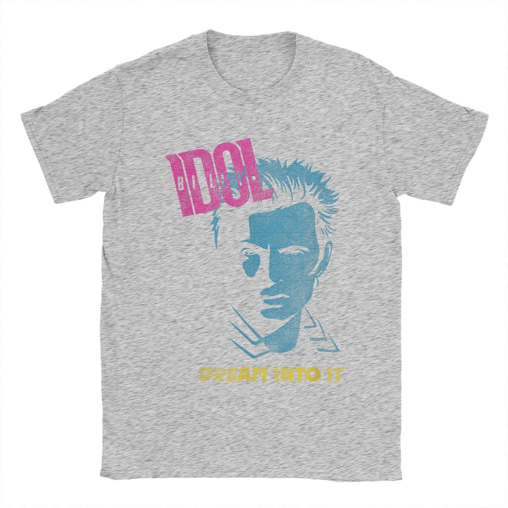 Билли Айдол Английский Певец Альбом Футболки Мужские 100% Хлопок Мода для Мужской Футболки Круглый Вырез Футболки Короткий Рукав Одежда Оригинал