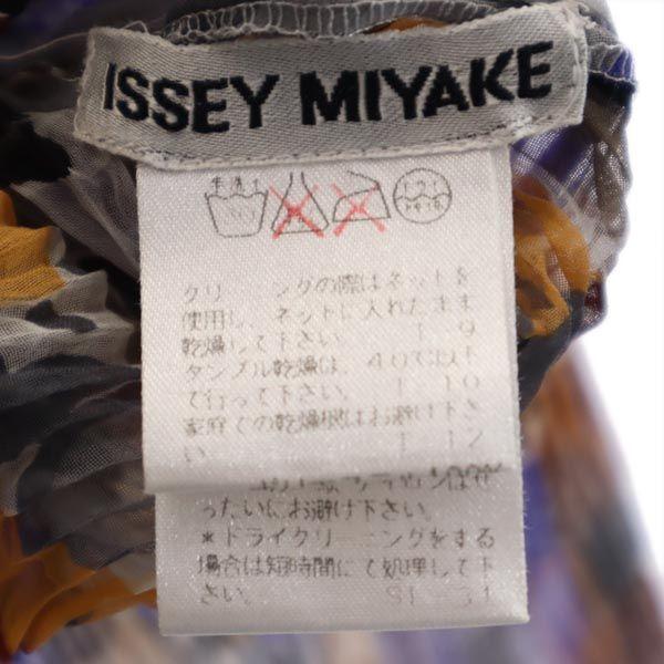 ISSEY MIYAKE Сделано в Японии Общий рукав Длинный рукав Плиссированный Прозрачный Вырез Женский Б/у