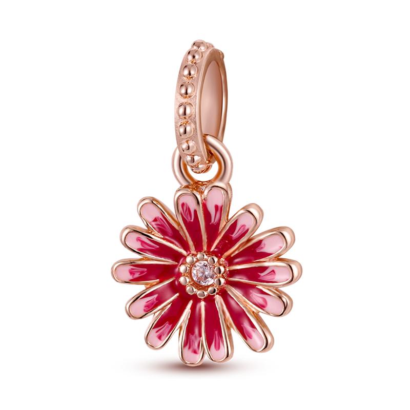 Fashion 925 Silver Dangle Charm Beads Spring Flower Fit Original Bracelet DIY For Pendant Necklace Making Women Gift