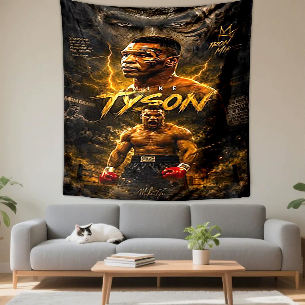 "Mike Tyson Boxing Artwork Design Patterned tapestry for bedroom and living room home decor"