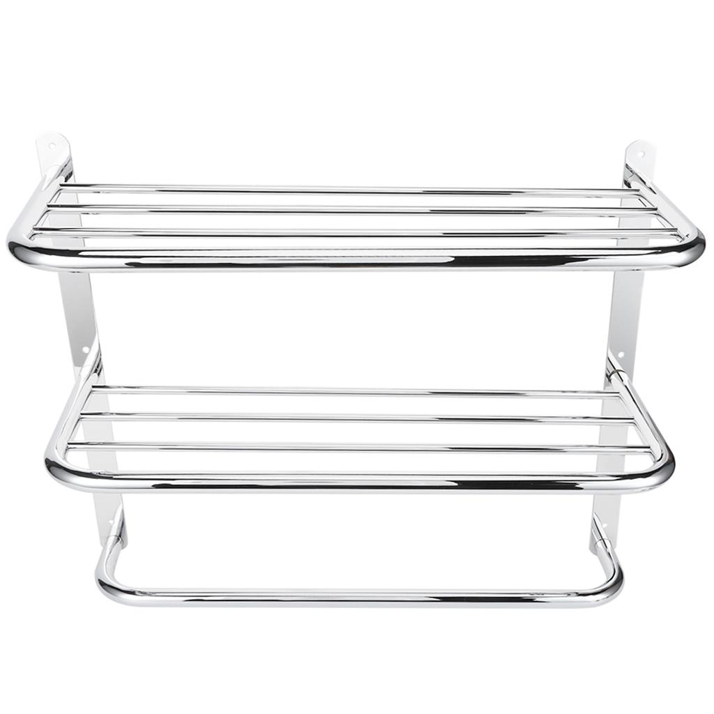 Bathroom Shelf 3?Tier Wall Mounting Rack with Towel Bars for Toilet Kitchen Living Room