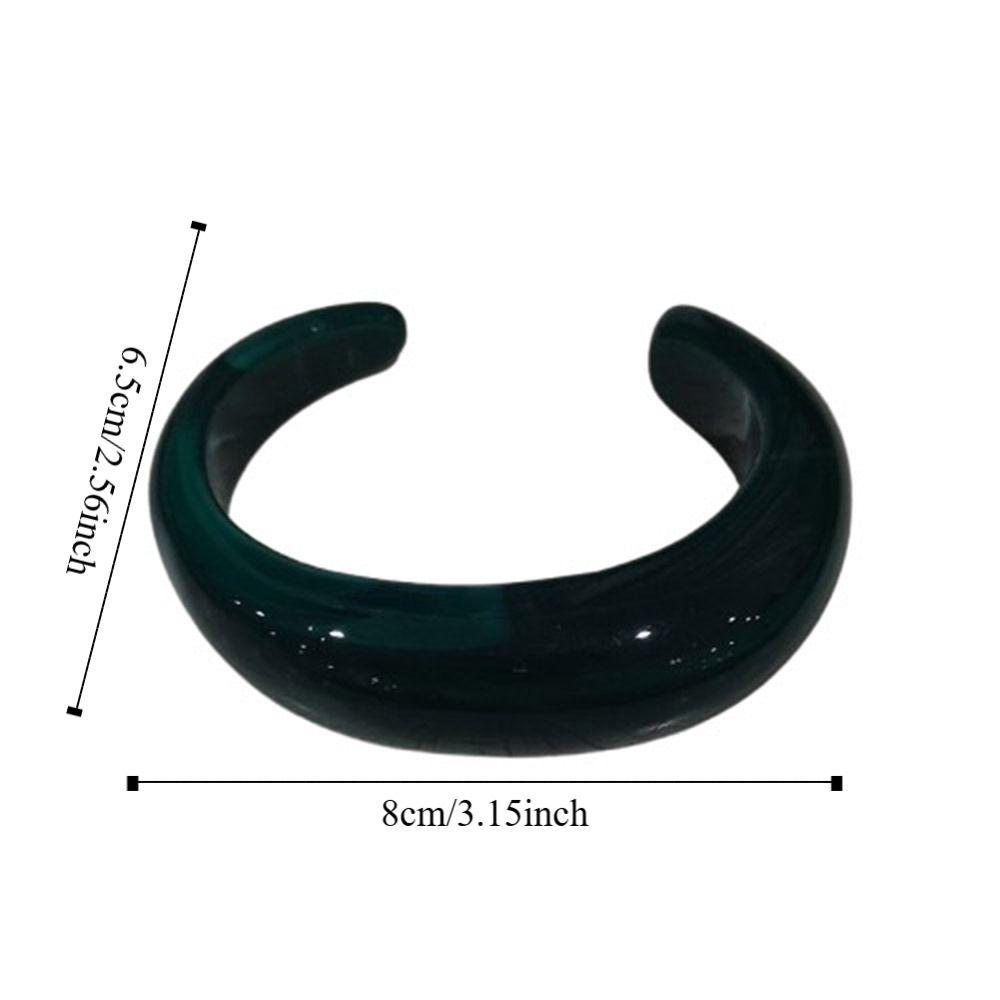 Smudging Irregular Wide Bracelet Curved Retro Hand Ring Creative Acrylic Open Bangle Decoration