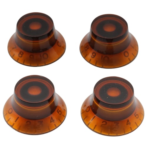 Musiclily Top Hat Knobs, Metric, for LP Les Paul Electric Guitars, Amber (Pack of 4)