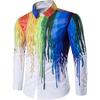 2024 Autumn New Cross Border Foreign Trade Men's Digital Printing Fashion and Leisure Collar Men's Long Sleeved Shirt