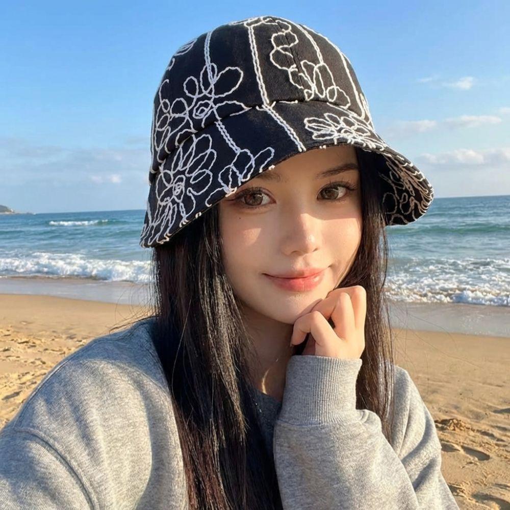 Retro Women's Bucket Hat Casual Versatile British Hat Fashion Sun Hat For Lady Girl