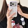 Фиолетовый чехол-цепочка с пайетками на весь экран для iPhone 17/16 Pro Max/15/14
