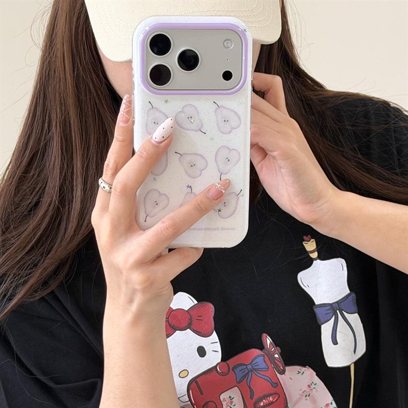 Фиолетовый чехол-цепочка с пайетками на весь экран для iPhone 17/16 Pro Max/15/14