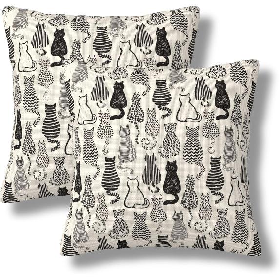 Wave Throw Pillow Covers 18x18 Set of 2 Abstract Stripes Decorative Pillow Cover Watercolor Sea Ocean Waves Outdoors Pillowcase Cushion Case Home