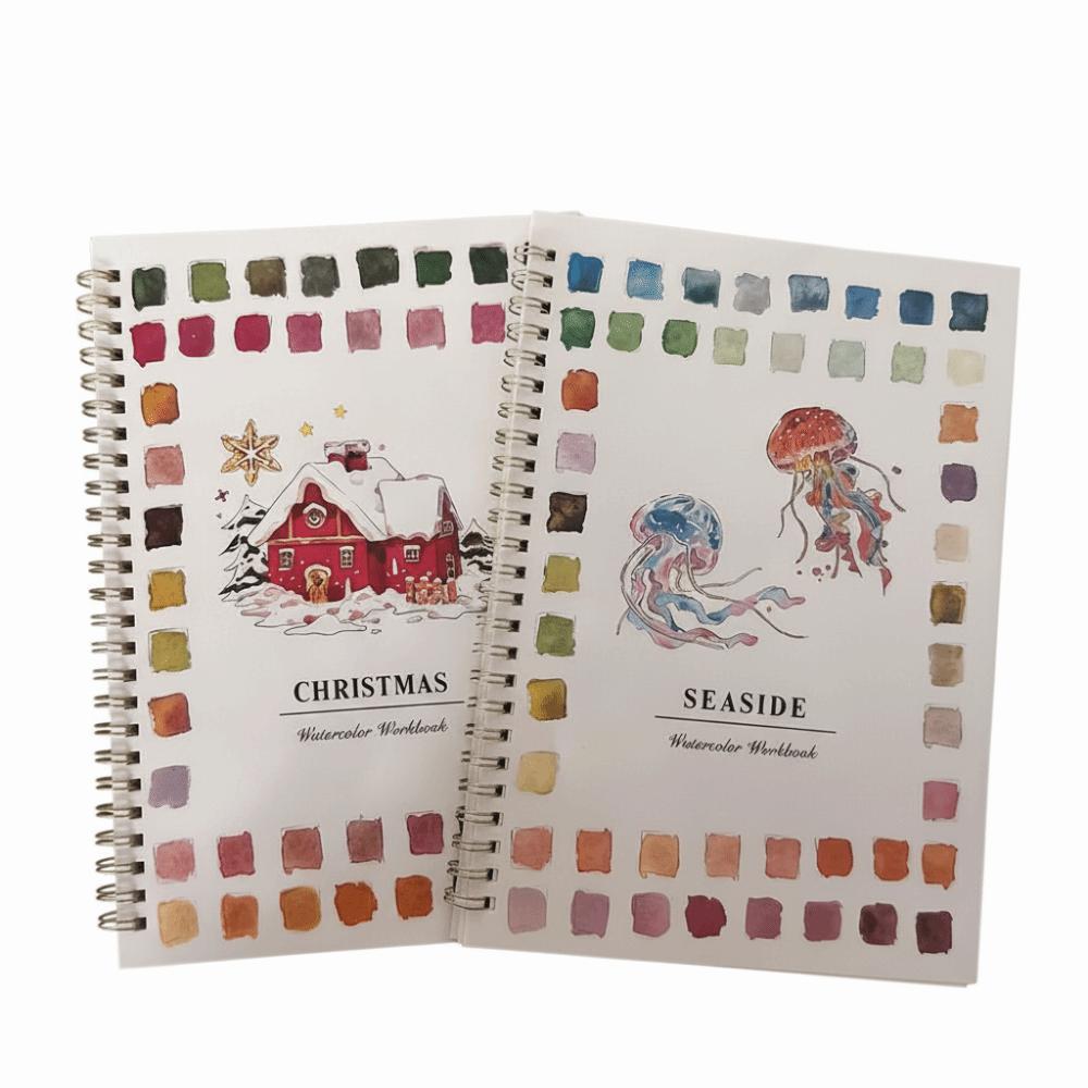 Christmas Watercolor Workbook Beginner-Friendly Art Learning Guide Gift for Artists