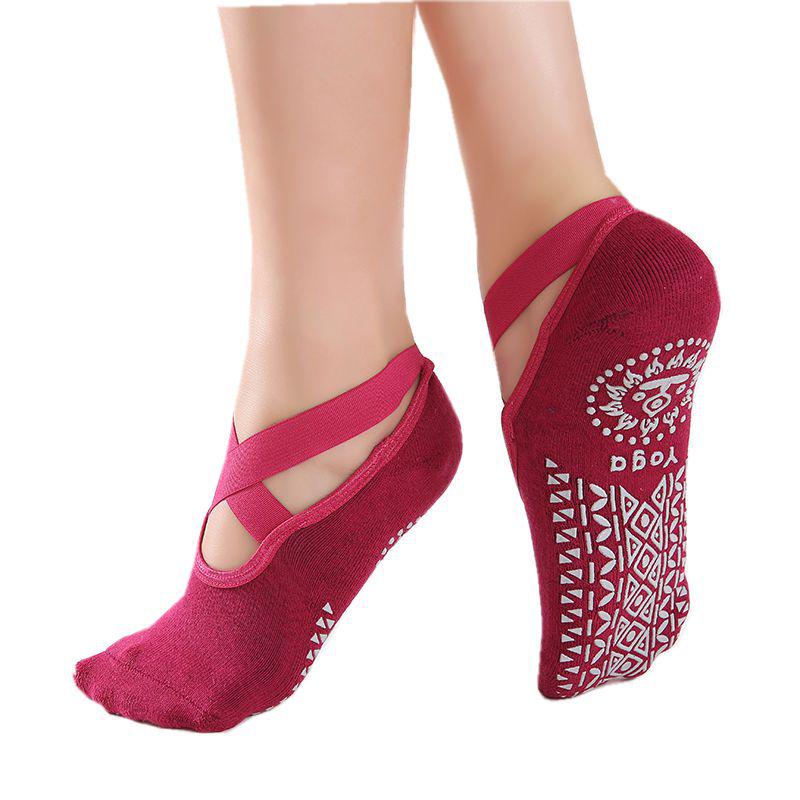 Women Yoga Anti-slip Socks Ladies Ventilation Ballet Dance Gym Fitness Pilates Cotton Socks