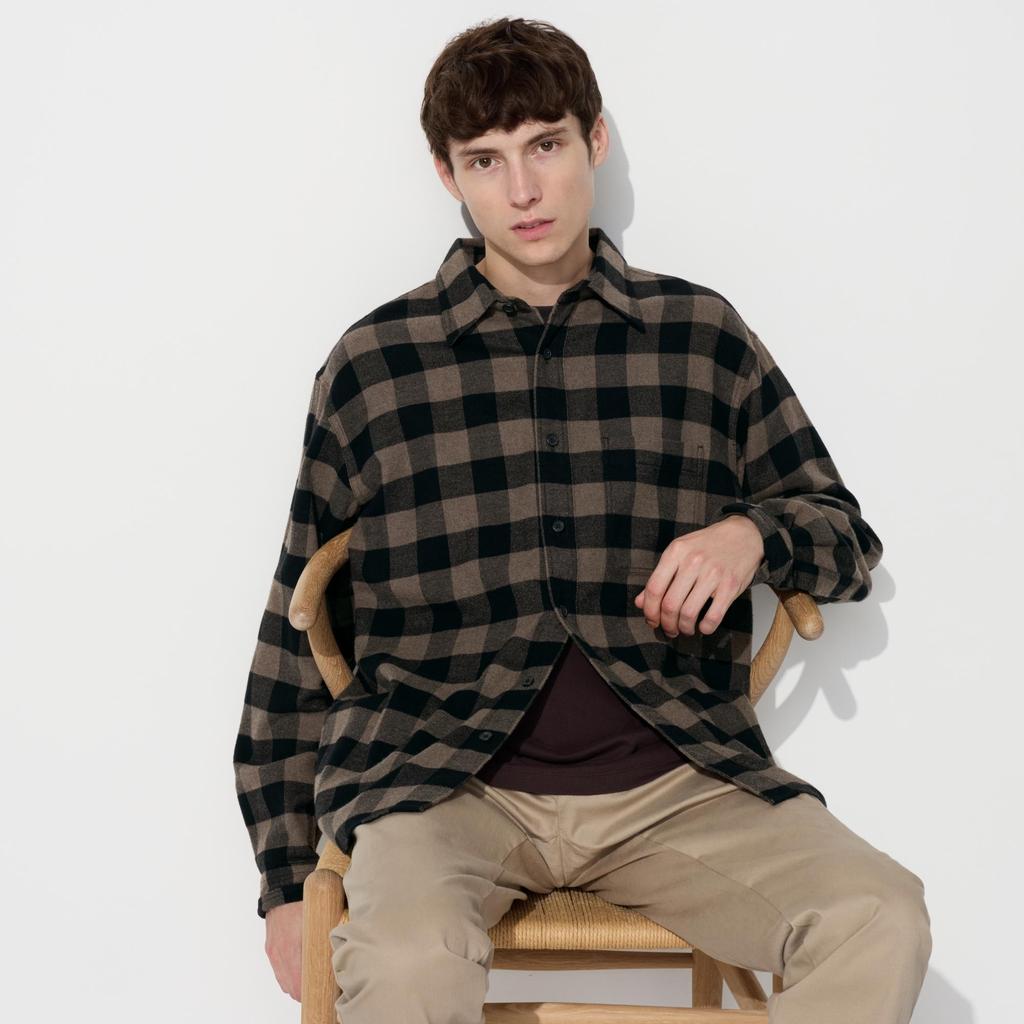 Uniqlo Flannel Shirt  LonG Sleeve ReGular Collar  Check G