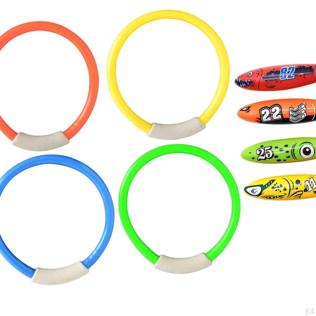 8 шт. кольцо для дайвинга с рыбой, игрушки для бассейна, забавные аксессуары для водных видов спорта, кольца для дайвинга