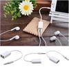 Stereo Extension Adapter White Audio Cable 3.5mm Headphone Y Splitter 1 Male To 2 Female