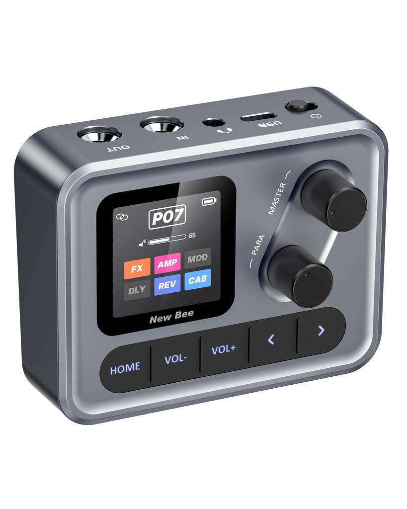 New Bee Guitar Effects Processor with Modeling, Multi-Effects, and Amp Simulator, MIDI Control, Audio Interface Support, DSP, Performance, Home