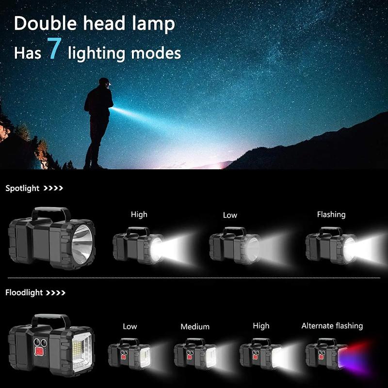 XHP70 Сверхяркий светодиодный сенсорный фонарь-искатель, двойной фонарь, USB-перезаряжаемый, портативный, для улицы, аварийный, P50