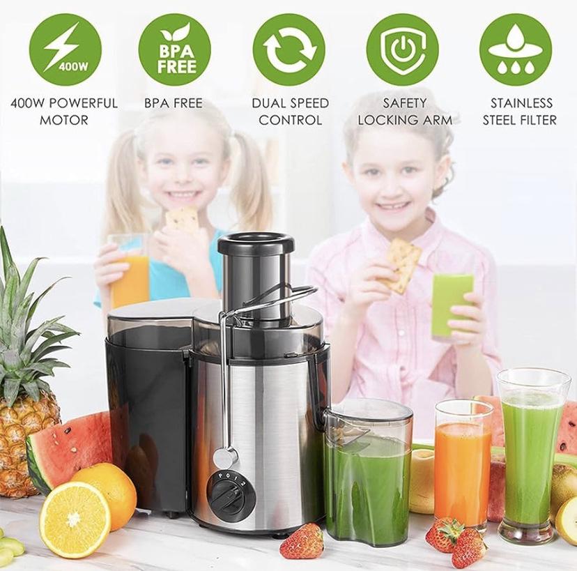 Large-Caliber Juicer for Household & Commercial - Separates Juice & Pulp, No-Cut Design for Fruits, Vegetables, Celery, Sugarcane, & Milk Tea