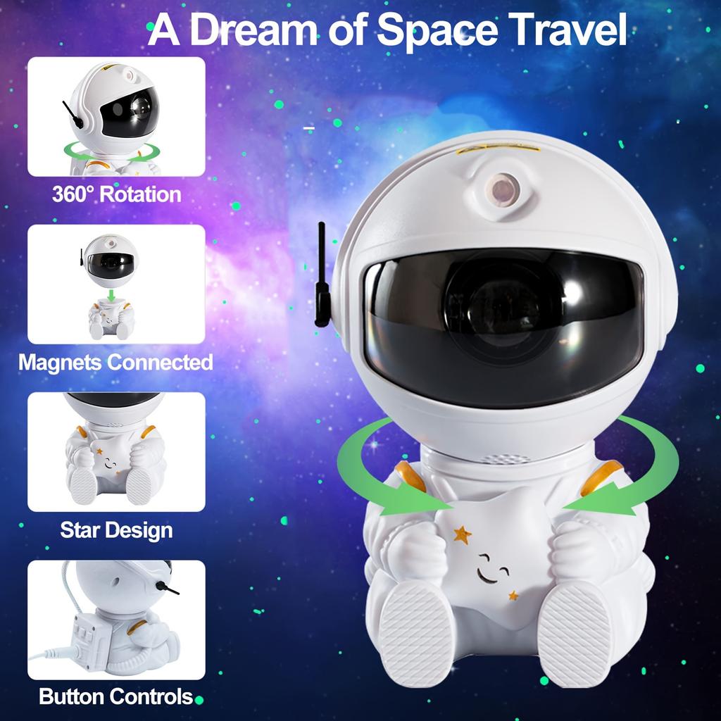 Galaxy Star Projector LED Night Light Starry Sky Astronaut Porjectors Lamp For Decor Bedroom Home Decorative Children Gifts