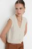 Women's Elegance Style Sweater Stone Soft Textured Knitwear Vest