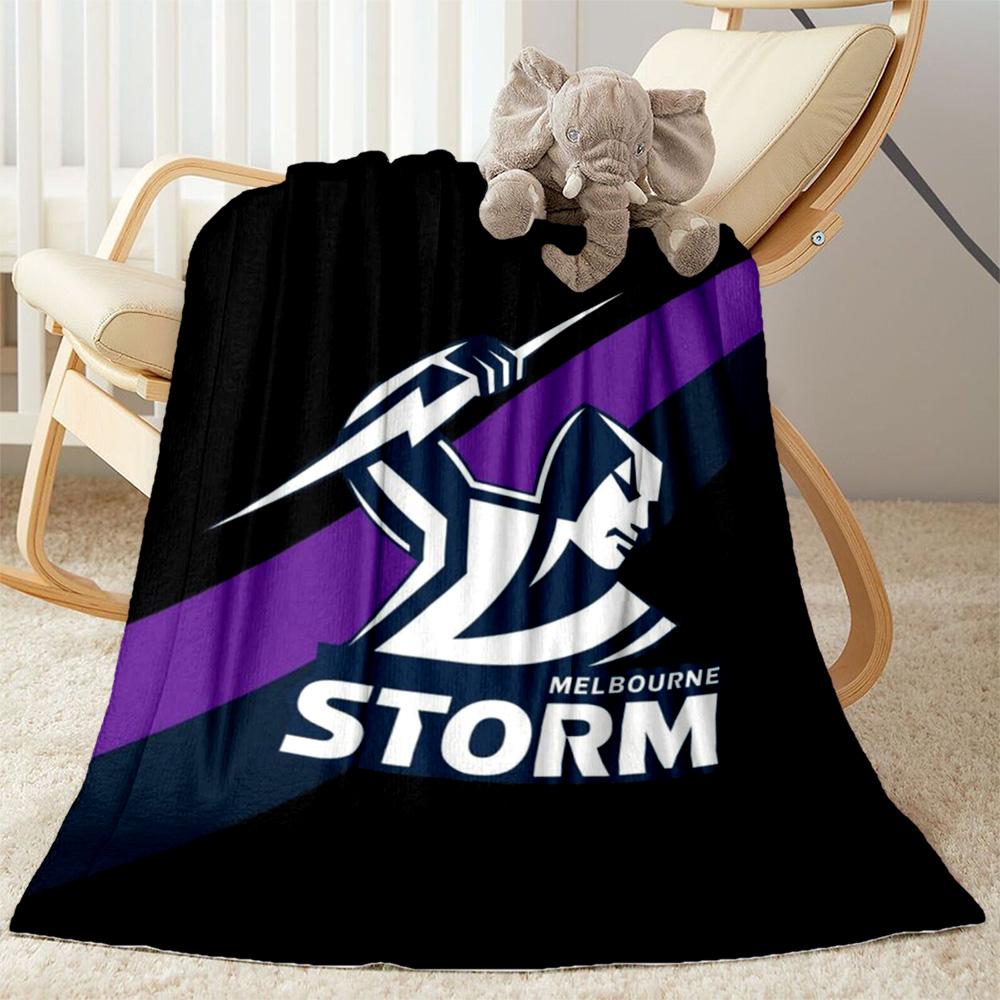 Melbourne Storm Team Logo blankets Suitable for sofas, travel, living rooms also a good gift for friends and family Suitable for all seasons.