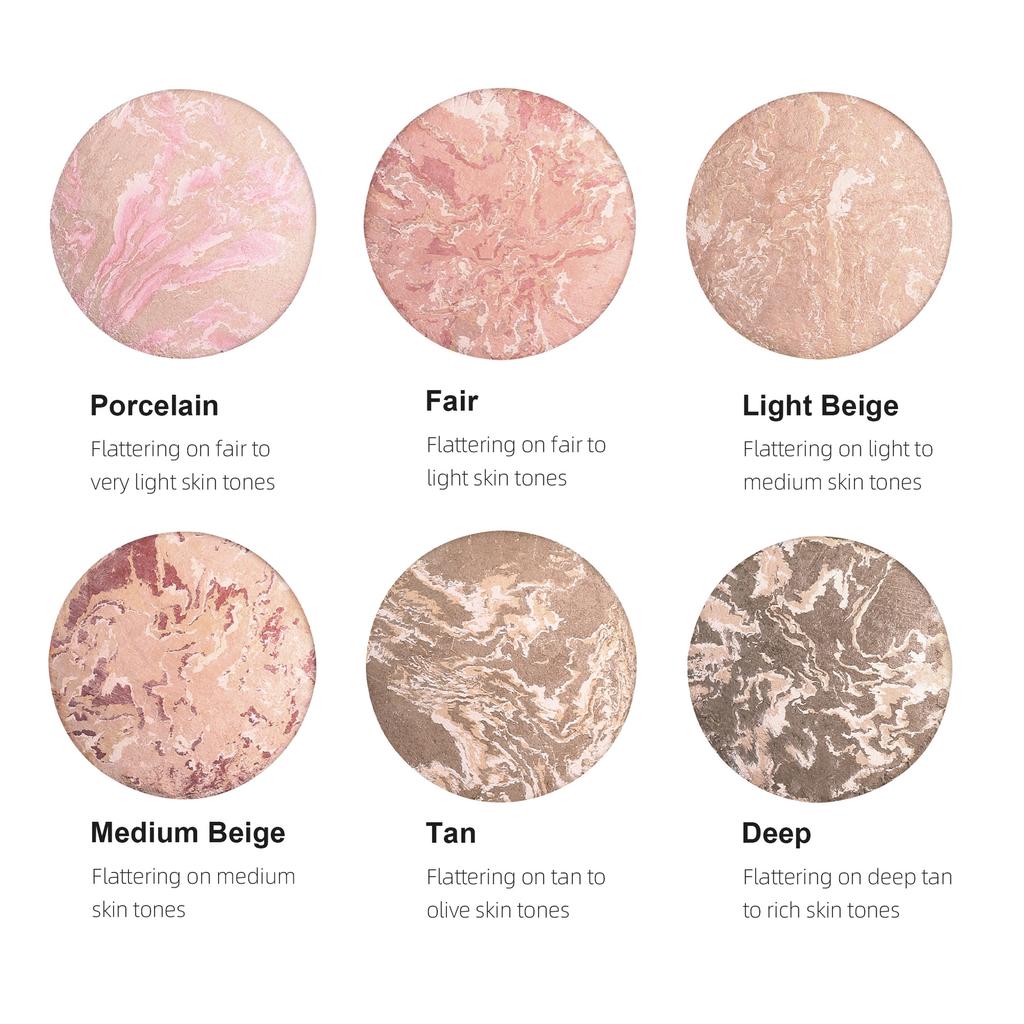 Компактная пудра Marble Color Baked Powder с зеркалом для всех типов кожи