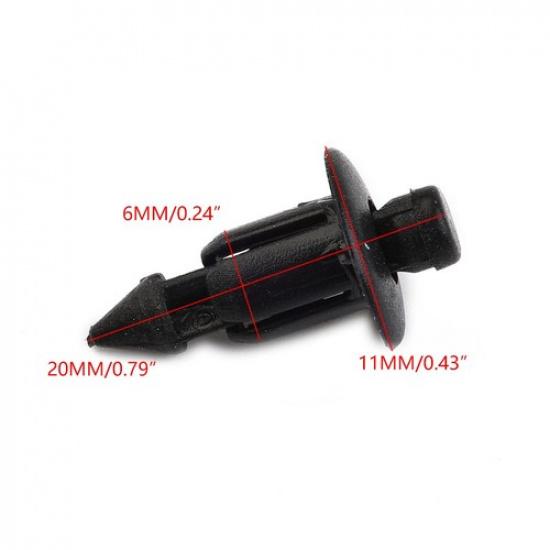 50pcs 6mm Motorcycle Fairing Trim Plastic Push Fits Rivet Clips For-Suzuki