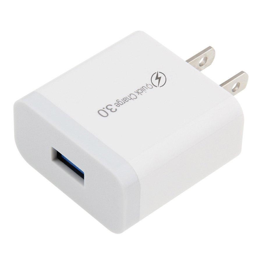 Однопортовое USB-зарядное устройство QC3.0 для мобильных телефонов и планшетов - штекер US/EU, удобно для путешествий