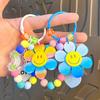 Creative Colorful Sunflower Beads Bracelet Keychain Women's Couple Bag Decoration Car Key Chain Pendant Gift