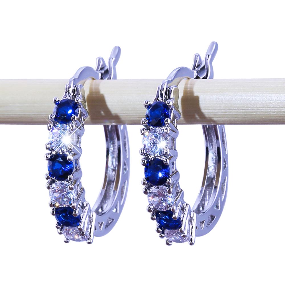 Серьги для женщин Ювелирные изделия Позолота 14K Pendientes Модные Круглые Кольца Прозрачная Мозаика Цирконий CZ Пусеты Серьга-гвоздик Ювелирное изделие