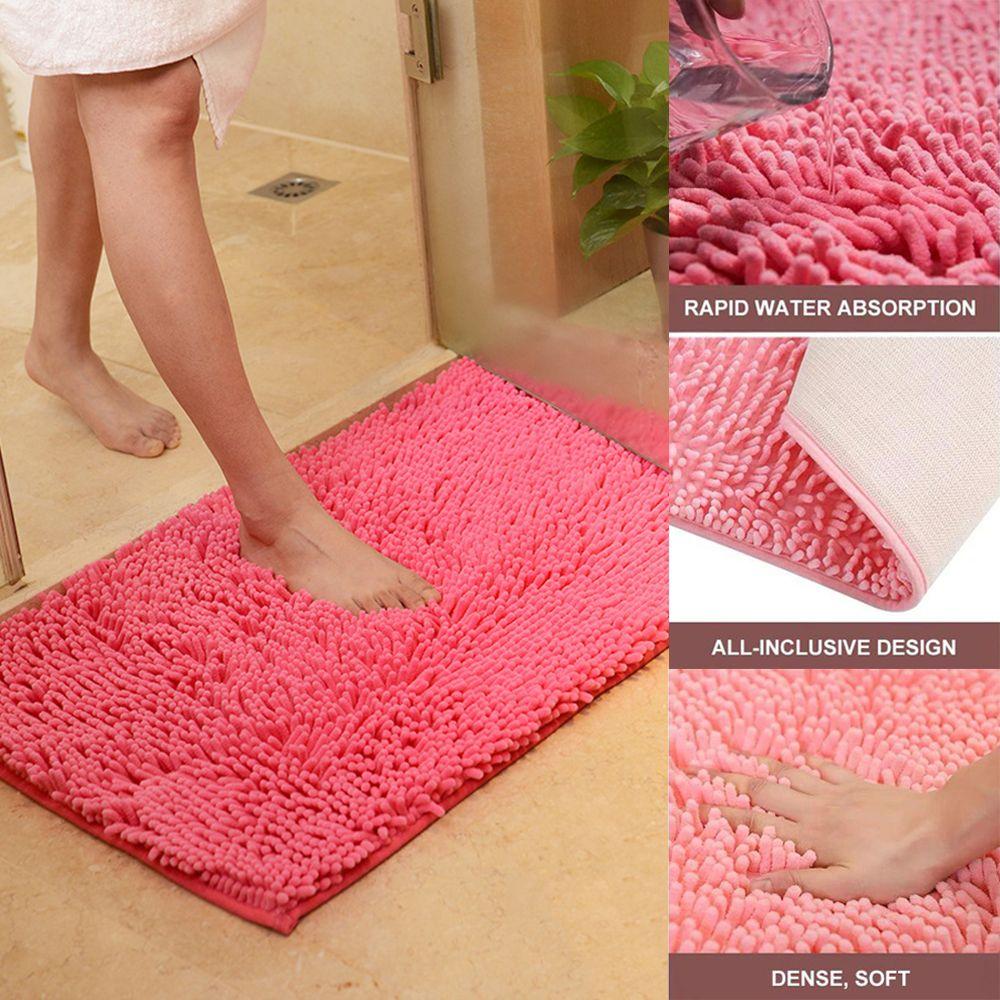 Colorful Living Room Bathtub Floor Toilet Kitchen Doormat Bathroom Carpet Chenille Bath Mat