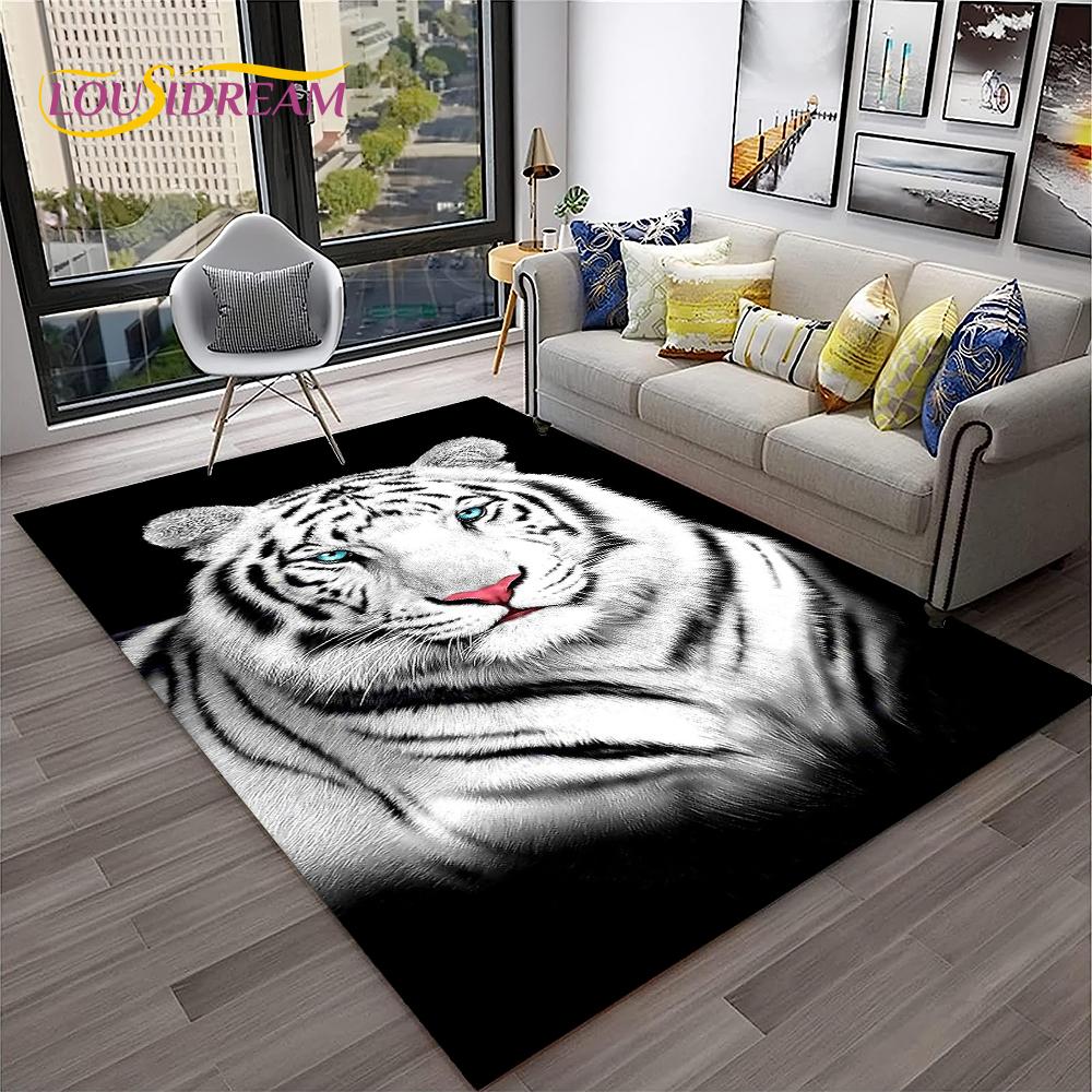 3D мультфильм Dream Tiger Animal Beast Ковер Ковер для дома Гостиная Спальня Диван Коврик Декор, Детский коврик Нескользящий напольный коврик