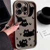 LZ11 cat милый художественный дизайн силиконовый чехол для телефона iPhone 11 13 14 15 16 Pro Max 7 8 16 Plus 12 mini XS Max XR противоударный задний чехол