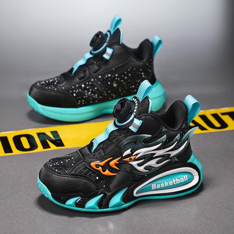 Трендовые кожаные баскетбольные кроссовки для мальчиков Осень/Зима 2025 - Прочные, Нескользящие, Мягкая подошва для детей