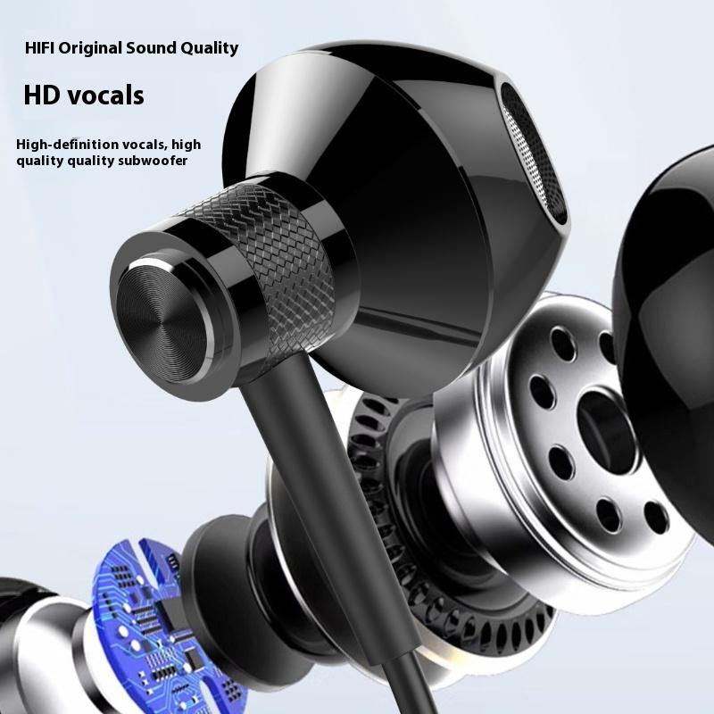 Новые наушники для мобильного телефона, компьютера, музыки, полувкладыши, металлические, проводные, киберспорт, тяжелые басы, беруши