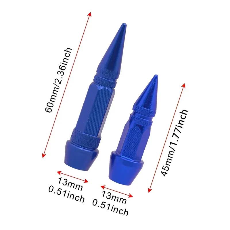 4pcs Car Tires Rim Valve Aluminum Car Wheel Tire Valve Caps Colorful Spiked Lug Nuts Wheel Air Valve Cover Automobile Parts