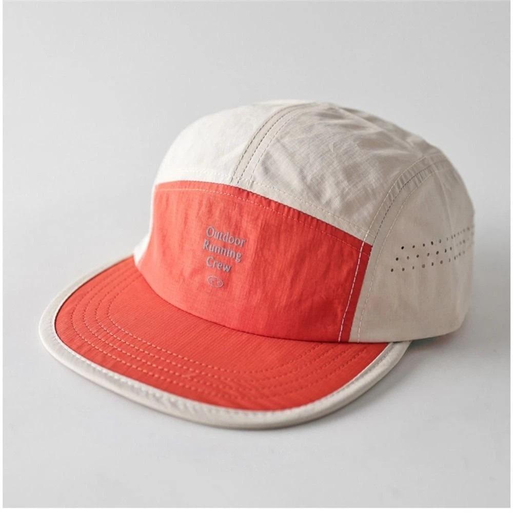 Embroidered Letter 5 Panel Baseball Cap Contrast Color Sun Hat Casual Sports Cap Unisex