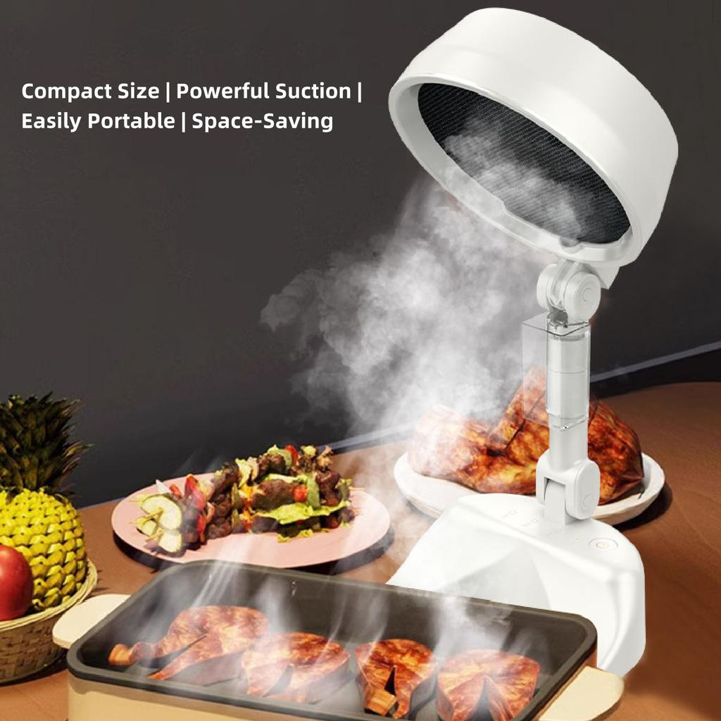 Портативная вытяжка 8 Вт Портативный кухонный вытяжной вентилятор с 3 скоростями для барбекю в помещении, хот-пота, питание от USB, складной, низкий уровень шума