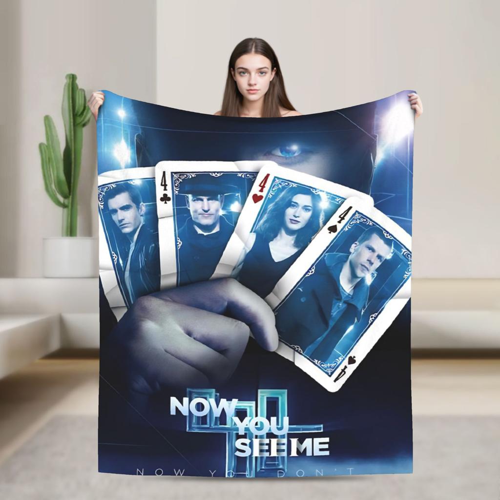 Warm Blanket Picnic Now You See Me 3 Movie Throw Blanket Flannel Bedspread For Outdoor Novelty Sofa Bed Cover